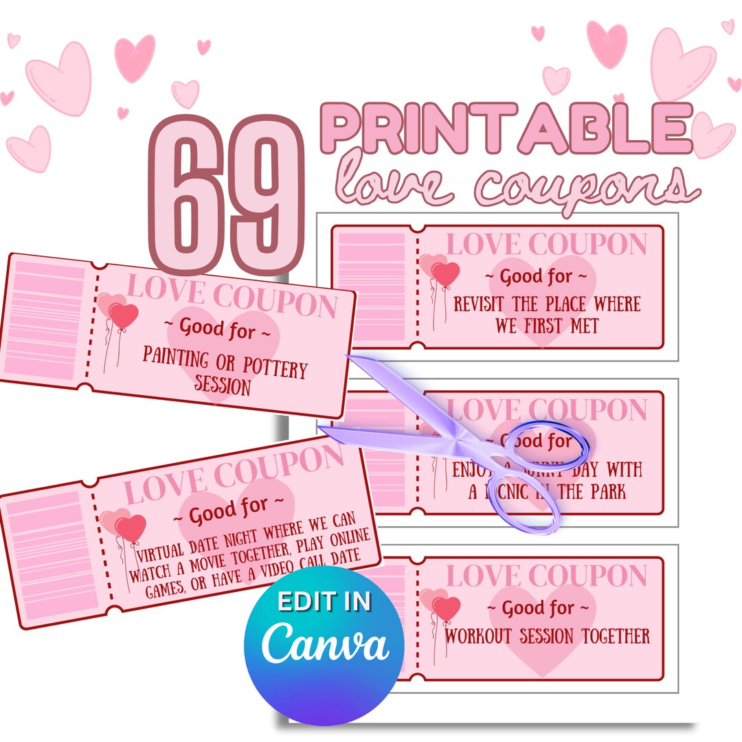 Love Coupon Book, Printable Couple Coupon Book, Love Coupon, Love ...