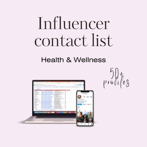Influencer List, Health & Wellness Influencers, List of Content Creators, Influencer Marketing, Influencer Contact List
