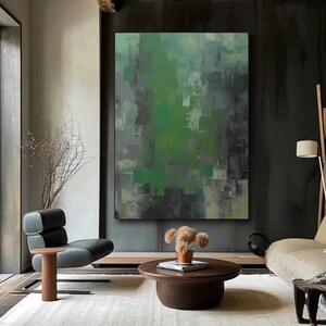 Large Black Abstract Canvas Art: Minimalist Nordic Painting