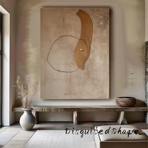 Beige and Brown Abastract Painting Beige Abstract Texture Painting Large Minimalist Painting Brown Abstract Wall Art Contemporary Painting