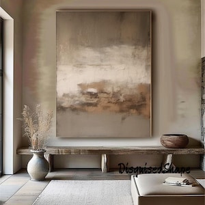 Art mural 3D texturé beige, peinture minimaliste beige, peinture neutre en plâtre, art mural wabi sabi, tableau bohème beige, art minimaliste moderne