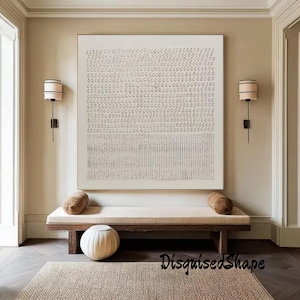 Beige Textured Wall Art Beige Abstract Minimalist Painting Earth Tone 3D Texture Painting Large Beige Minimalist Wall Art Neutral Wall Decor