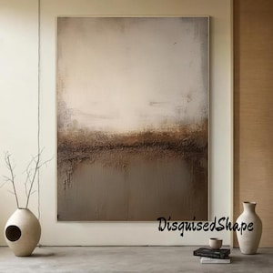 Large Brown Abstract Art Original Abstract Painting Wabi-Sabi Wall Art Brown Abstract Painting Beige Wall Painting Brown Canvas Painting