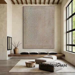Pittura strutturata beige puro Pittura murale Wabi-Sabi beige puro Arte murale minimalista Decorazione murale minimalista Decorazione murale marrone beige Arte murale neutra