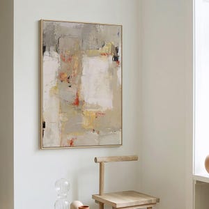 Art mural minimaliste marron beige Original peinture abstraite beige marron beige peinture texturée 3D décoration d'intérieur moderne salon art mural