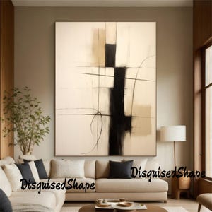 Dipinto con texture 3D beige, dipinto minimalista moderno su tela, arte murale minimalista beige, arte murale Wabi Sabi, decorazione murale neutra, arte murale