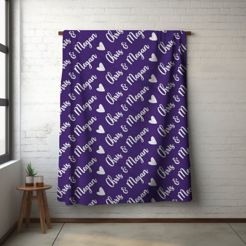 Couples Personalized Name Blanket, Engagement Gift for Couples, Gift