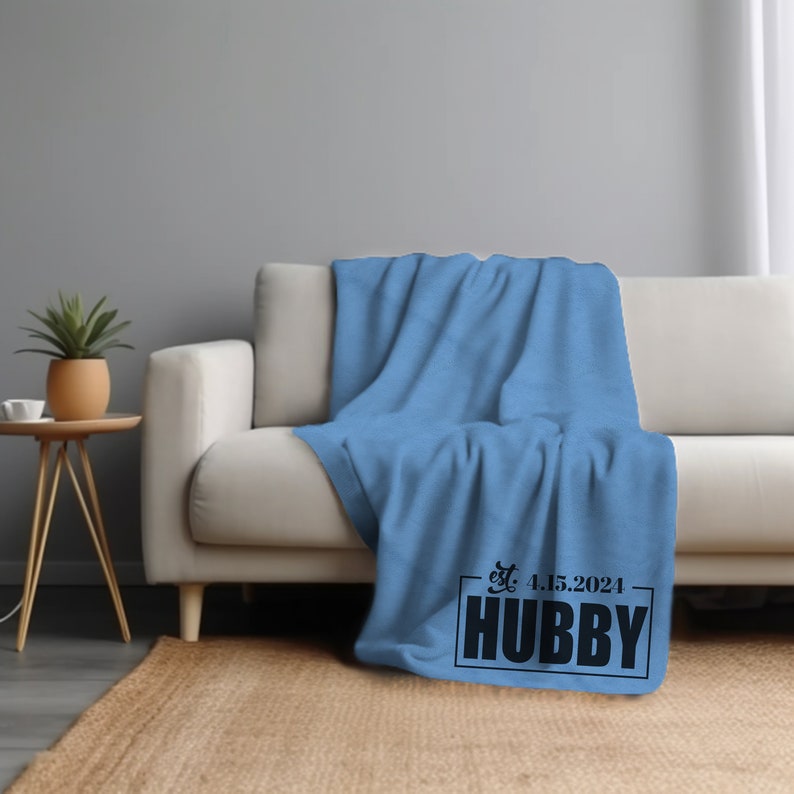 Blanket for Couples, Anniversary Gift, Hubby & Wifey Blanket, Personalized Gift for Wife, Gift