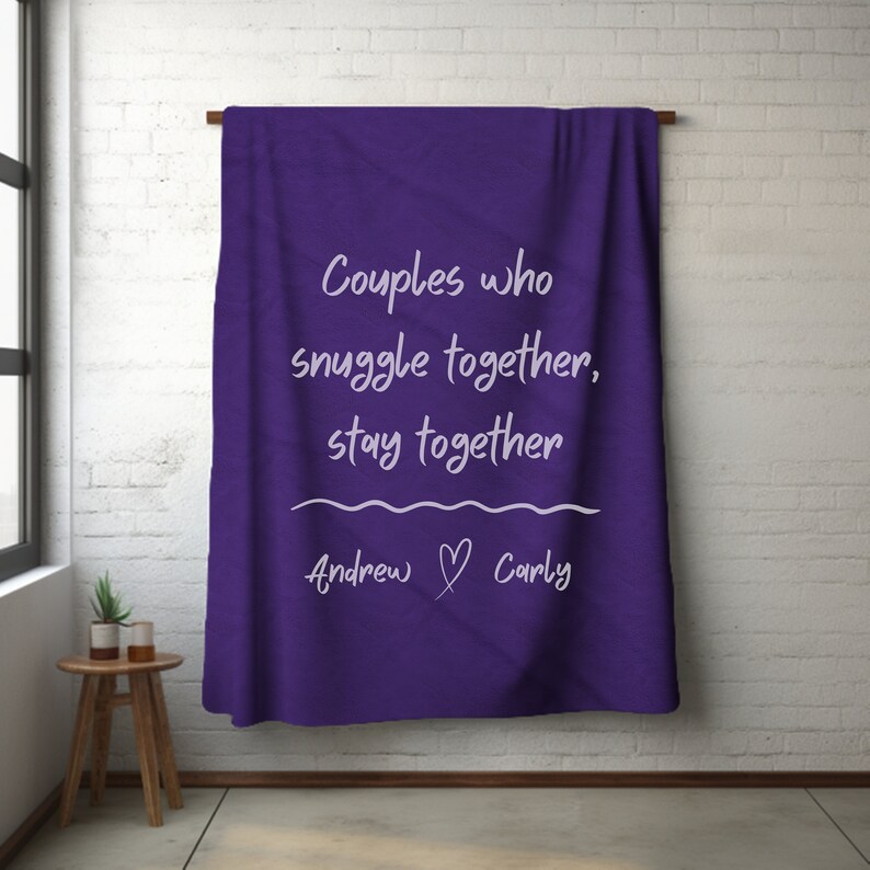 Couples Personalized Snuggle Blanket, Fun Blanket for Couples, Gift for