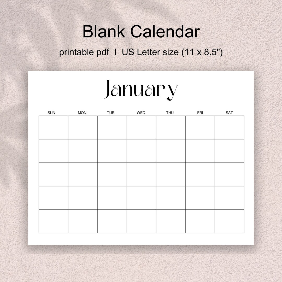 January 2024 Calendar, Blank Calendar, Undated, Monthly Calendar
