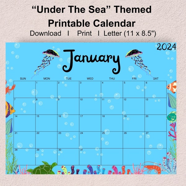 Under the Sea 2024 Calendar Etsy