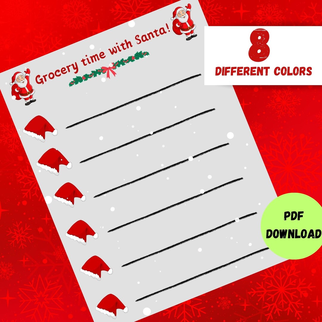 Holiday Grocery List for Kids, Christmas Activity, Christmas Classroom ...