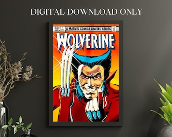 Wolverine Retro Vintage Comic Poster Digital Download