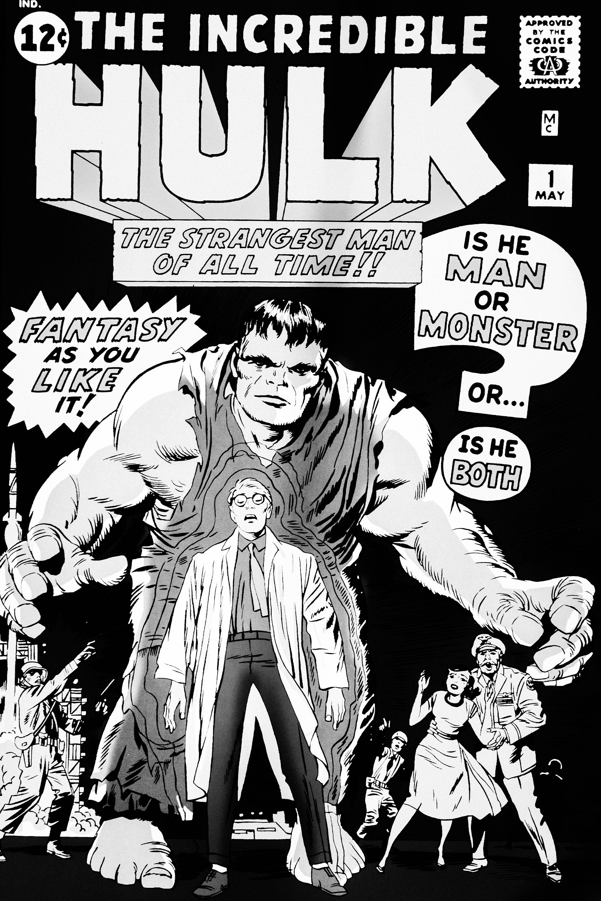 The Incredible Hulk Retro Vintage Comic Poster Digital Download - Etsy