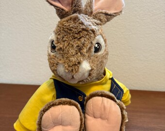 Peter Rabbit Plush Stuffed Animal - Yellow Shirt & Blue Overalls