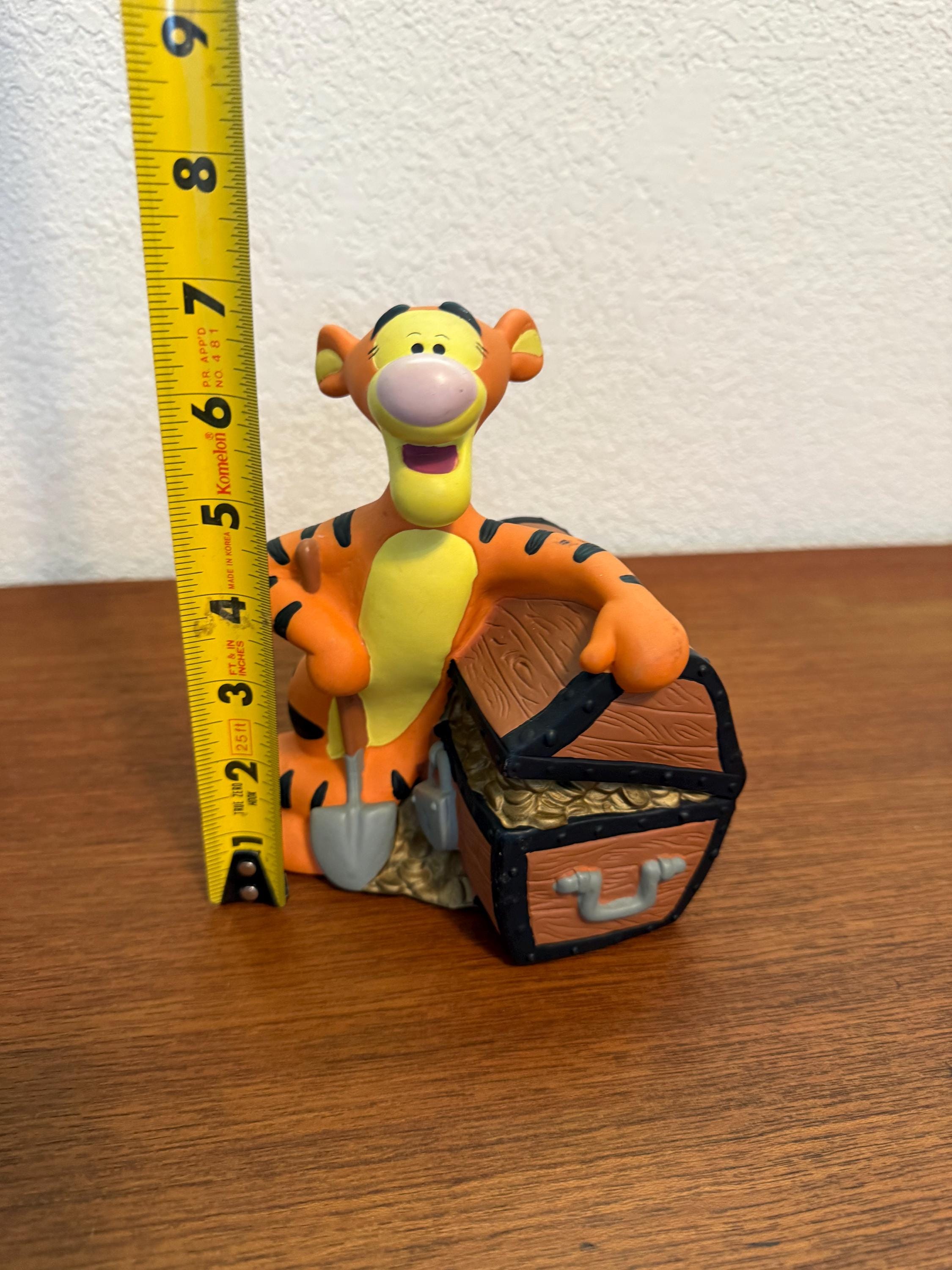 Vintage Disney Tigger Coin Bank With Treasure Chest With Stopper