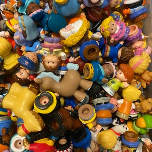 Bulk Mystery Lot of Little People figures- reclaimed Fisher Price figures mystery bag, 5 random figures