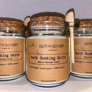Organic Bath Soaking Salts | Natural Bath Salts | Natural Bath Soak | Botanical Bath Soak | Bath Soak Gift | Spa Gift | Gift for Her | Relax