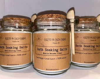 Sales de baño orgánicas / Sales de baño naturales / Baño natural / Baño botánico / Regalo de baño / Regalo de spa / Regalo para ella / Relajación