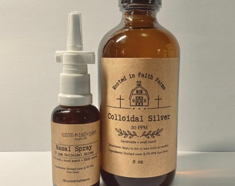 Colloidal Silver & Nasal Spray Bundle |  First Aid-Kit | Allergies | Discomfort | Sinus | Soothing | Natural Nose Care | Natural Healing