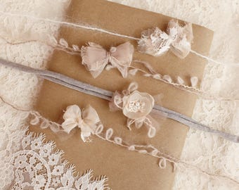 Diadema de mohair para recién nacidos, accesorio fotográfico en tonos pastel