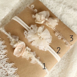 Newborn girl tieback headband,Newborn Headband for Photography, Newborn Tieback, Newborn Headband photography props,Newborn photo prop