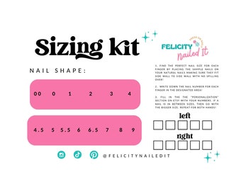 Press On Nail Sizing Kit, Fake Nail Sizing Kit, Nail Sizing Kit, Sizing Kit, False Nails Sizing Kit