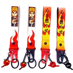 Set Your Heart Ablaze Key Strap // Anime Keychain Lanyard