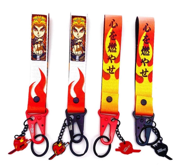 Set Your Heart Ablaze Key Strap // Anime Keychain Lanyard