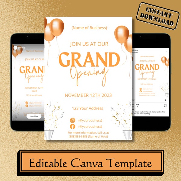 Grand Opening Bundle, Grand Opening Flyer, Banner For Grand Opening, Grand Opening Invitations, Flyer For Instagram, Grand Opening Salon