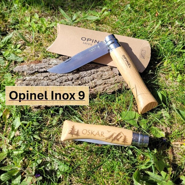 Personalized Opinel pocket knife, Inox 09, gift, Sabrina's Wood Magic, Father's Day