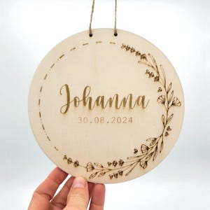 Geburtsschild aus Holz, Personalisiertes Geschenk zur Geburt/ Taufe, Geburtsverkündung, Meilenstein, Holzschild, Sabrinas Holzzauber