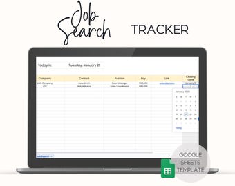 Foglio di calcolo per il monitoraggio delle candidature / Sheets Google per l'organizzazione della ricerca di lavoro (download digitale)