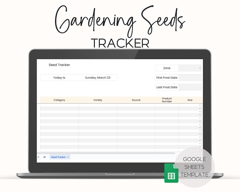 Sowing Tracker Google Sheets Gardening Seed Tracker Template, Inventory, Schedule ...