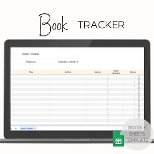 Google Sheets Book Tracker, Reading List Template, Google Sheets Template, Instant Download