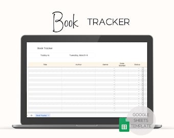 Google Sheets Book Tracker, Leseliste Vorlage, Google Sheets Vorlage, Sofortdownload