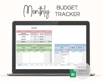 Monthly Budget Spreadsheet | Google Sheets Budget Tracker | Simple Finance Planner for Beginners