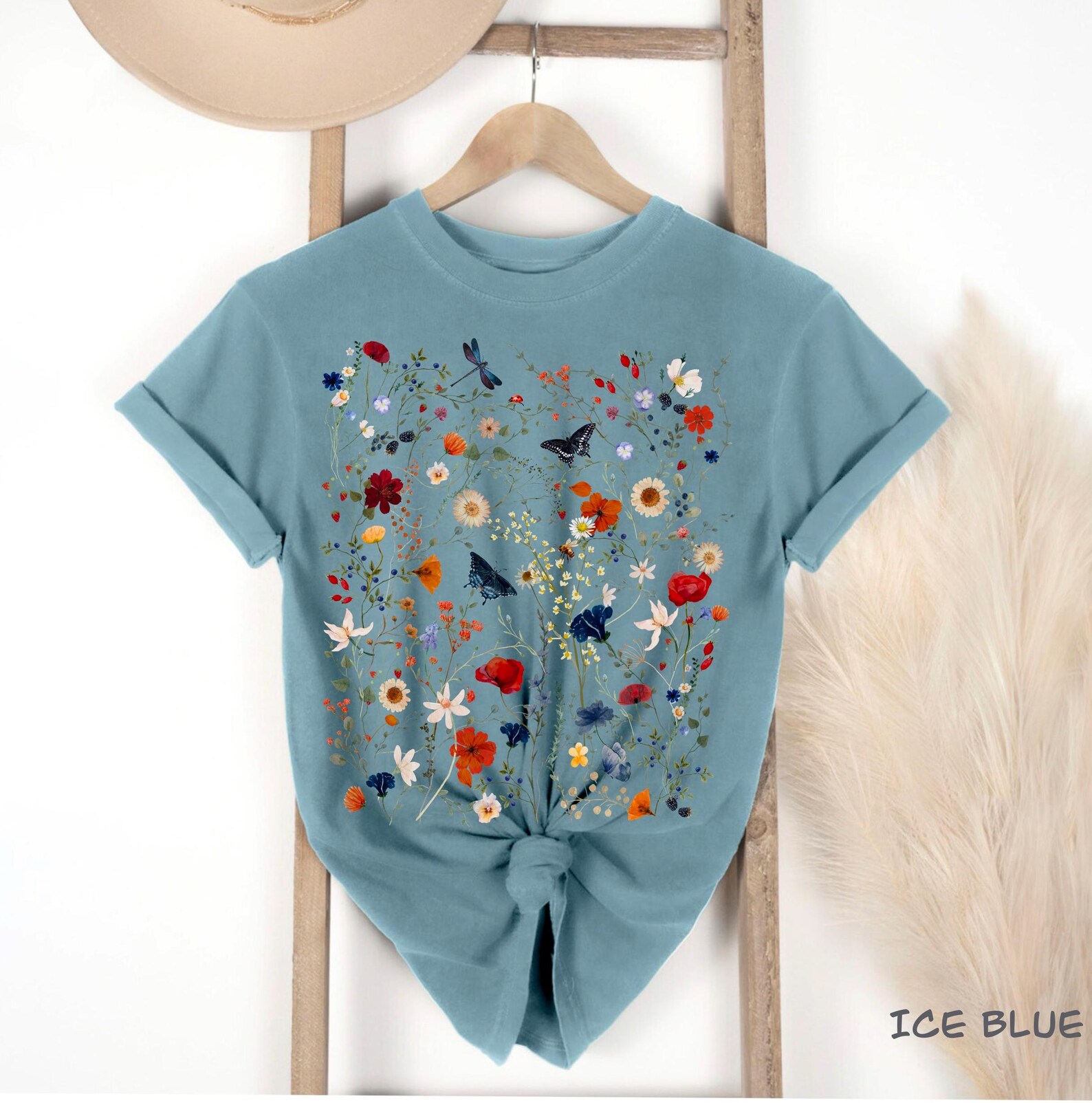 Wildflower T-shirt Pressed Flower Shirt Wild Flower Meadow Comfort ...