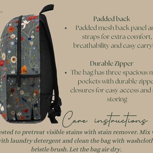 Boho Cottagecore Backpack Wildflower Backpack Garden Girl Beach ...