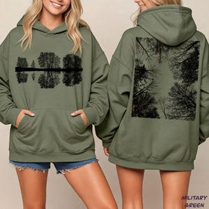 Nature Hoodie Tree Forestcore Hoodie Hiking Outdoor Hooded Sweat, Nature Lover Gift, Camping Sweatshirt, Hoodie for Him
