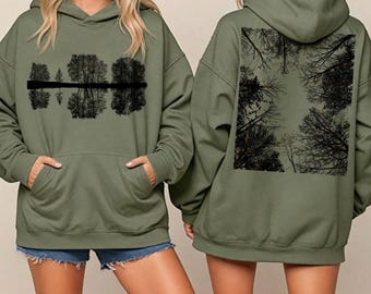 Forest Hoodie, Tree & Nature Sweatshirt, Woodland Landscape, Nature Lover Gift