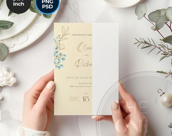 Wedding Card Mockup,5X7 Card Mockup, Greeting card mockup,Invitation Card Mockup,PSD file,Hand holding card,Smart Object Layers