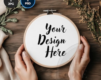 Mockup borduurring, borduurraammodel, canvas, psd-bestand, slimme objectlagen, gezellige achtergrond, borduurring psd, borduurraammodel