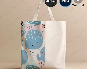 PSD Datei, Taschen Mockup, Tote Mockups Einkaufen, Smart Objekt Ebenen, leere Tasche Mockup, Smart Objekt Anleitungsvideo