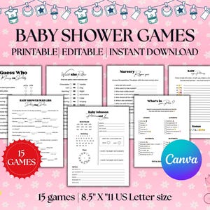 Pacote de jogos para chá de bebê Pacote de jogos para chá de bebê Minimalista Gênero Neutro Atividades para bebês Jogos para chá de bebê para imprimir Atividade divertida