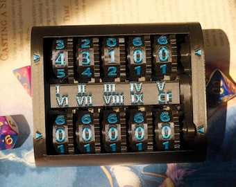 D&D Spell Slot Tracker: 5e Dungeons and Dragons, Full Caster, Black/Blue