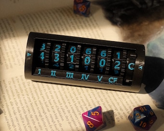 D&D 5e Spell Slot Tracker: TTRPG Spellcasting Accessory, Half Caster, Black/Blue