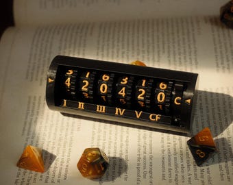 D&D Spell Slot Tracker: 5e Dungeons and Dragons Accessory, Half Caster, Black/Gold
