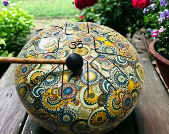 Steel Tongue Drum for Meditation, Healing, and Relaxation - HandPan Design with Chakra Calming Vibes