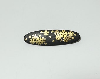 Décoration de cheveux ancienne japonaise gravée en or